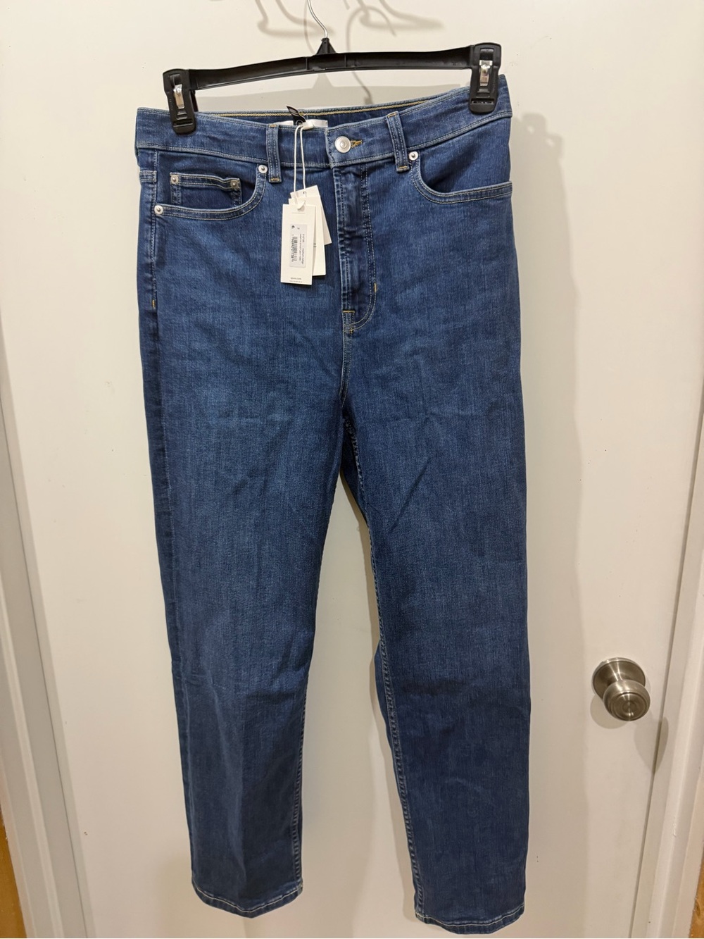 SPANXsculpt ReDefine Slim Straight Jeans Women 14 Medium Indigo NWT $168